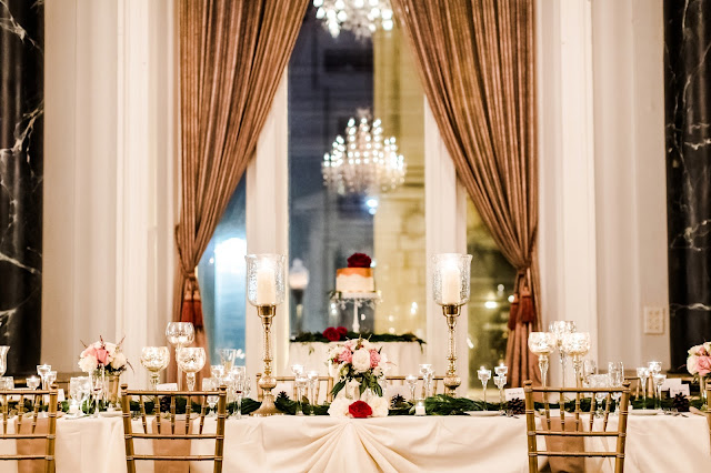 A classic formal winter wedding at the Hotel Monaco and The Belvedere in Baltimore, Maryland Photographed by Heather Ryan Photography