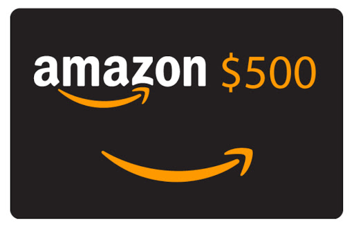 Sorteio de um gift card de $500 USD da Amazon