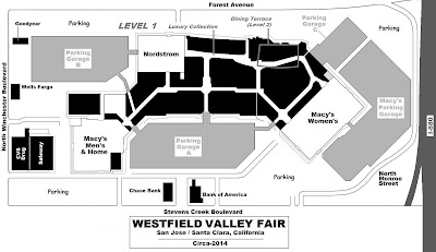 westfield mall san jose map Mall Hours Map Of Westfield Valley Fair San Jose westfield mall san jose map