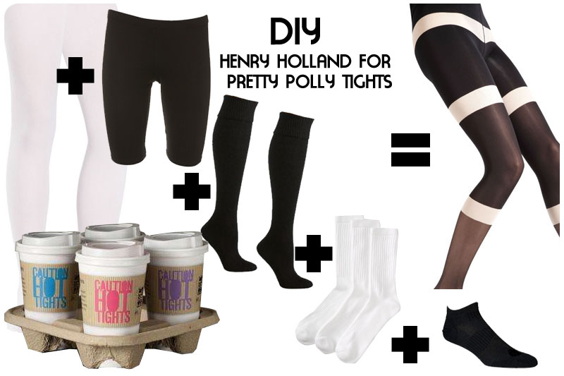 House Of Holland Tights Wanna Party. DIY colourblock tights