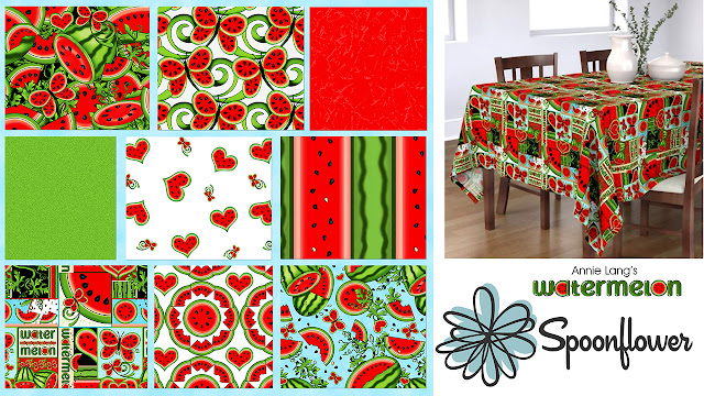 Annie Lang's whimsical Watermelon fabric designer collection from Spoonflower because Annie Things Possible