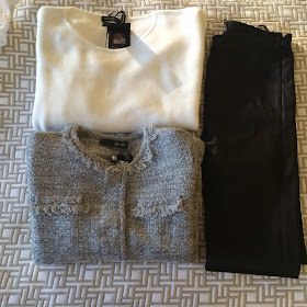 My Midlife Fashion, Massimo Dutti, Leather Leggings, Boucle, Cashmere jumper