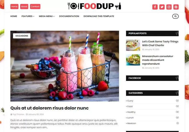 FoodUp Blogger Template | Free Blogger Template 2021
