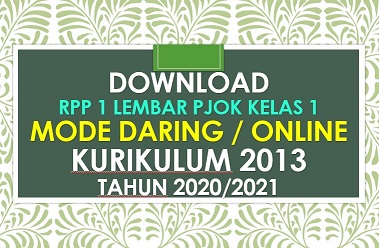 RPP 1 Lembar PJOK Kelas 1 Daring Revisi 2020/2021