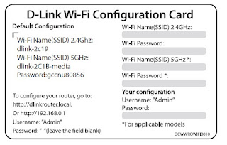 dlink wifi configuration card