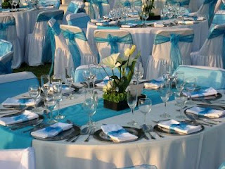 Wedding Decor, lounges decorated in Blue
