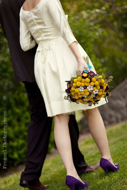 Bouquet Bridal Purple and Yellow Bouquets