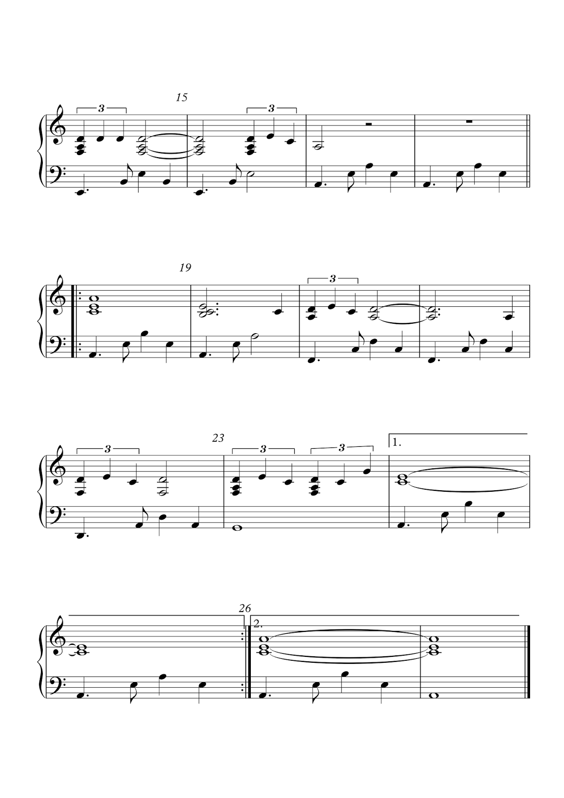 Free easy piano sheet music | Light My Star by Peter Edvinsson