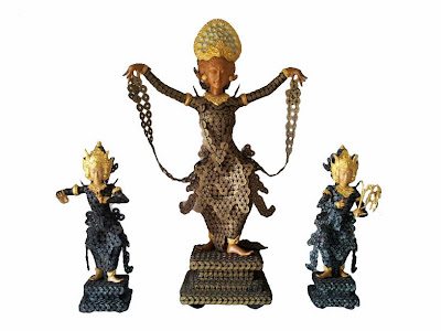 bali dancer sculpture made from coin