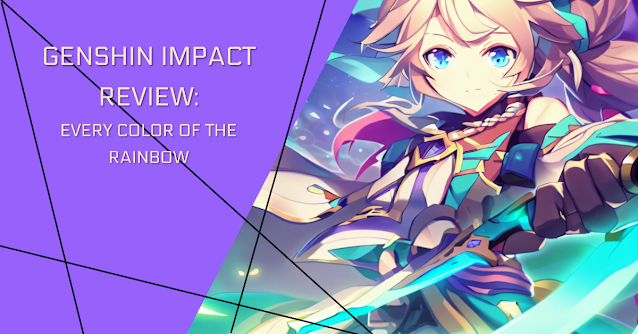 A banner with a picture of an anime style character in the style of Genshin Impact