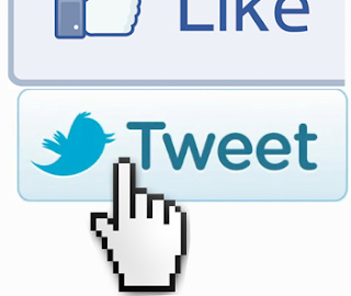 Facebook like and Twitter follow