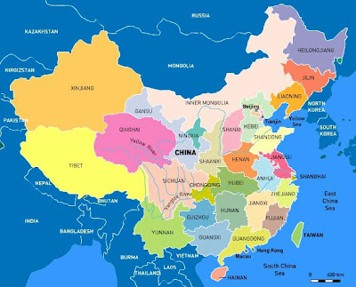mapa da china cartoon