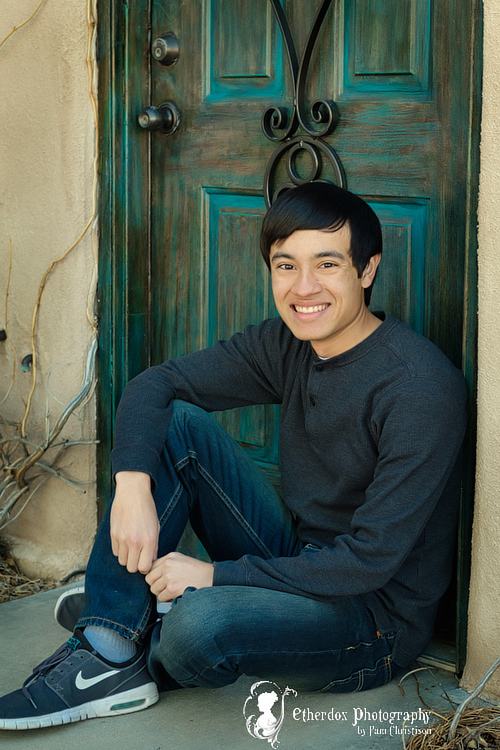 Professional portrait of a handsome high school senior studio Albuquerque