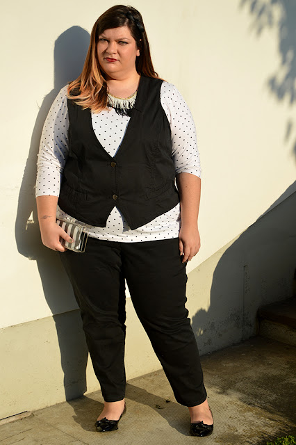 outfit plus size/curvy bianco e nero