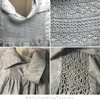 Textile Studies - Smocking Embroidery - ACL Fieldlog - Examples of English Farmer and Shepherd Smock Embroidery Patterns , Horsham Museum, UK #ACLFieldlogTextiles
