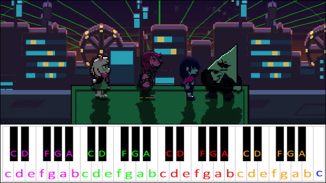 A Cyber's World (Deltarune) Piano / Keyboard Easy Letter Notes for Beginners