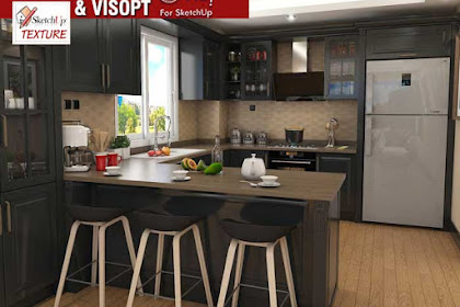 Free Sketchup 3D Model Luxury Kitchen & Vray Visopt