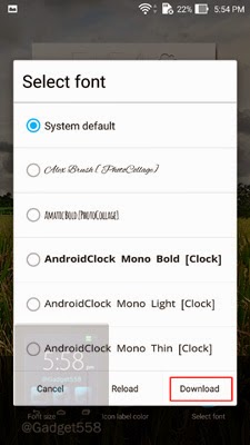 ASUS Zenfone 2 ganti font