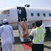 Photos: Buhari arrives Abuja to await declaration of results by INEC