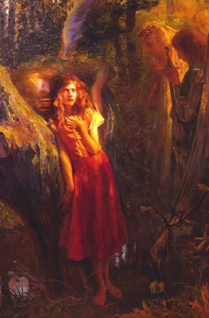 A painting by symbolist French painter Gaston Bussiere