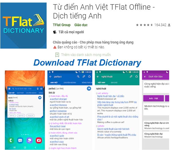Tải từ điển TFlat Dictionary - Dịch Anh Việt cho máy tính, PC, laptop, Android a