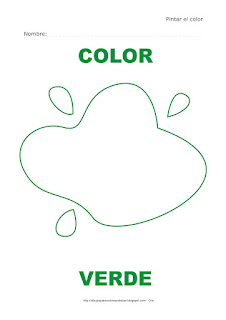 Dibujo para colorear y pintar el color verde