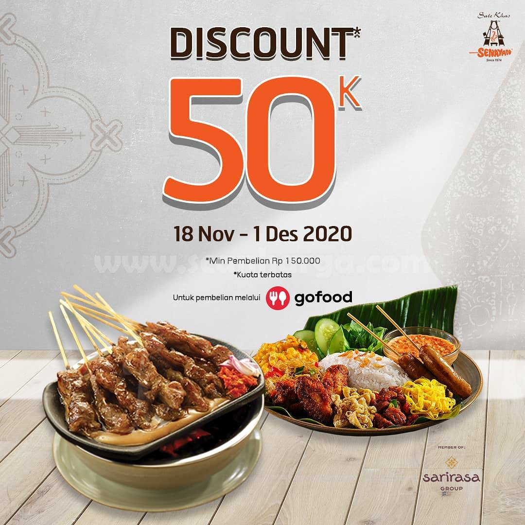 Promo Sate Khas Senayan Diskon Rp 50.000 khusus pemesanan via Gofood