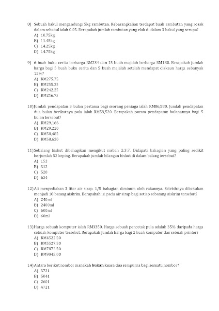 Contoh Soalan Peperiksaan SPA Pembantu Tadbir (Perkeranian/Operasi) N19 Sesi 2 2019