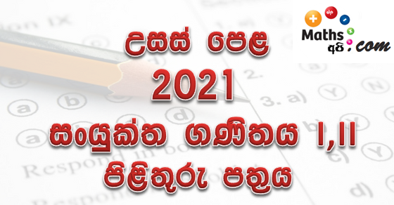 Advanced Level Combined Mathematics 2021 Marking Scheme