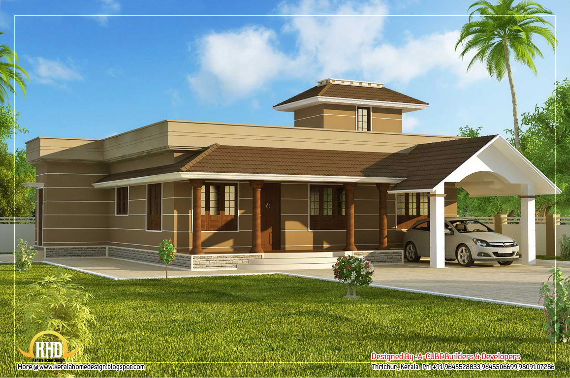 Single Floor Home Design - 1395 Sq. Ft. | Indian Home Decor