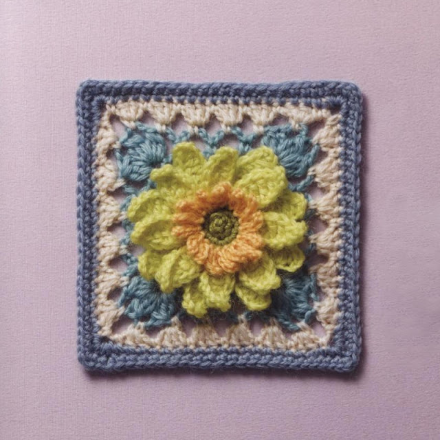 Granny Square Flower Free Pattern