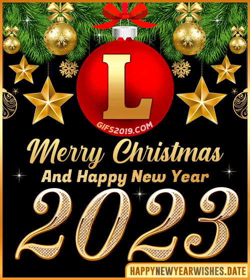 Names with Happy New Year gif 2023 that starts with the letter L