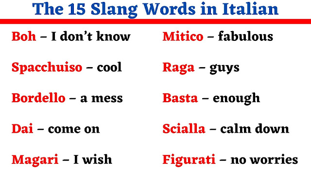 The 15 Slang Words in Italian - English Seeker