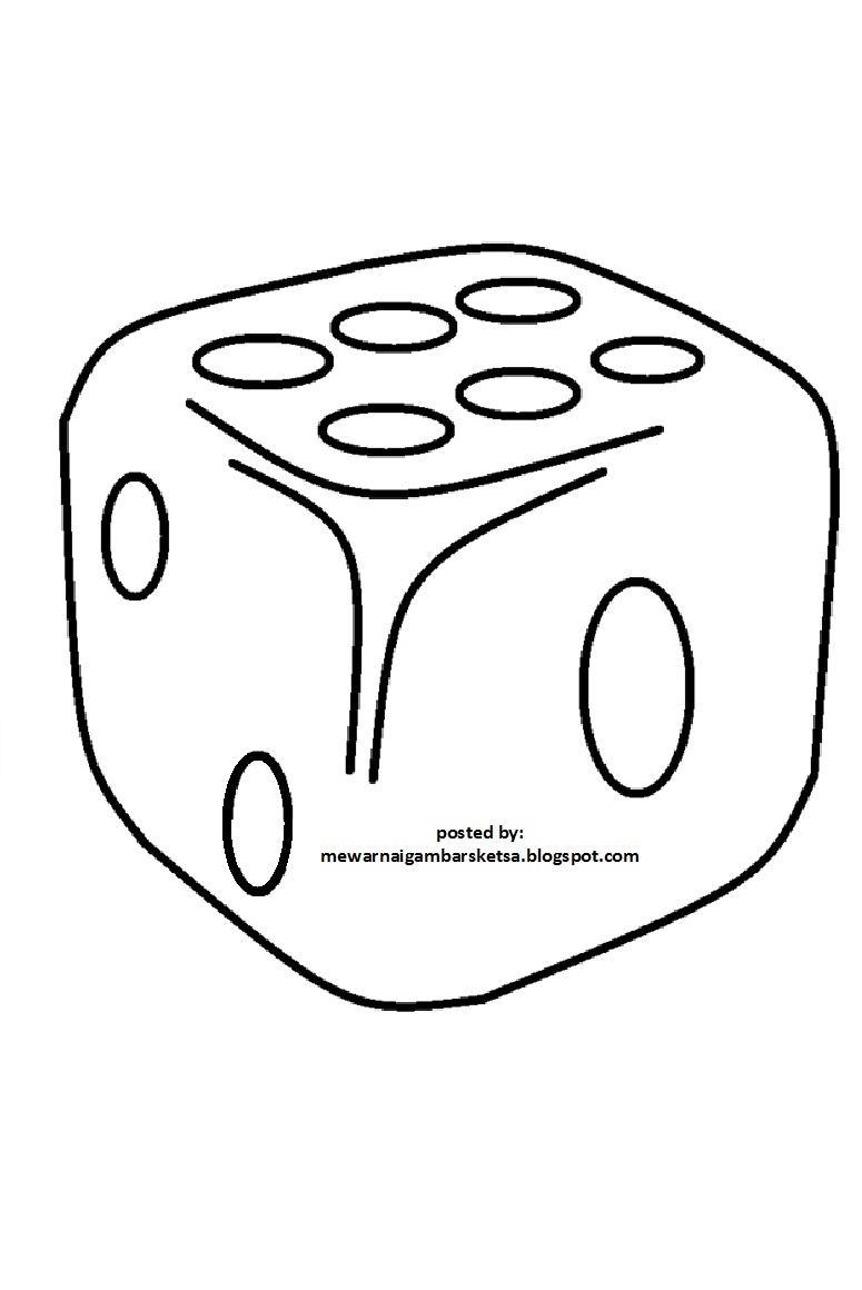 Mewarnai Gambar Mewarnai Gambar Sketsa Dadu