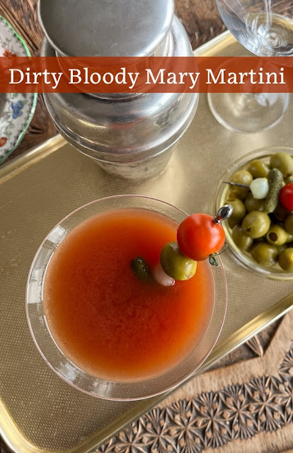 Food Lust People Love: The arranged marriage between Ms. Bloody Mary and Mr. Dirty Martini, this Dirty Bloody Mary Martini should please the lovers of both savory cocktails. No need to choose the bride’s or groom’s side. Sit on either side of the aisle. We are all family here.