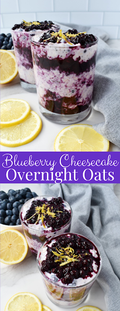 Healthy Blueberry Cheesecake Overnight Oats