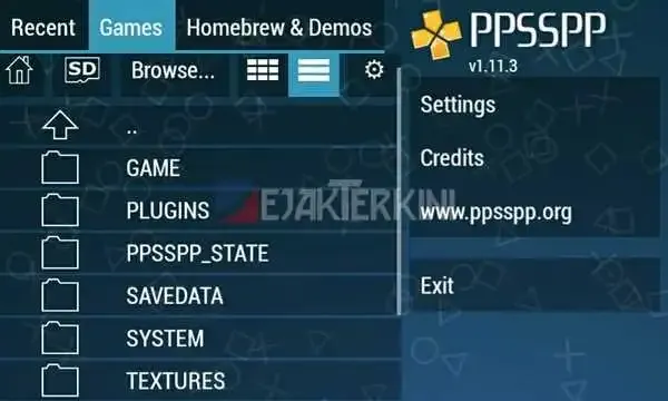 cara menampilkan game ppsspp