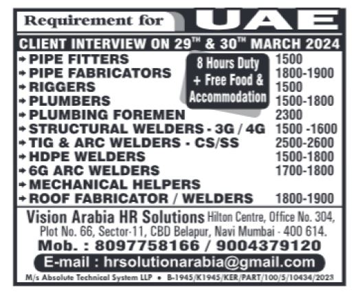 27 March 2024 - Assignment Abroad Times Jobs Vacancy Paper