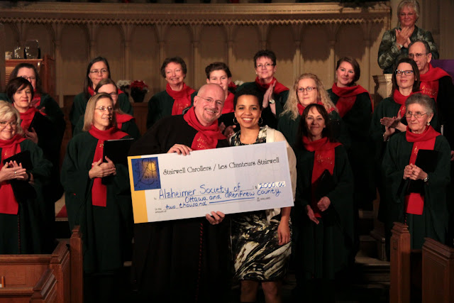 $2000 charitable gift to the Alzheimer Society presented at Knox concert