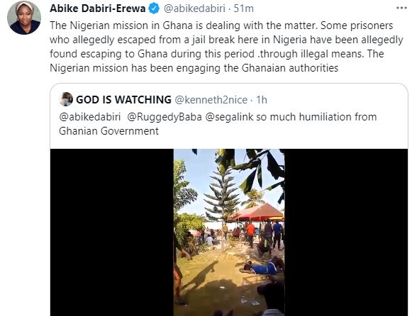 Abike Dabiri Reacts To Video Of Nigerians Being Dehumanized By Ghana