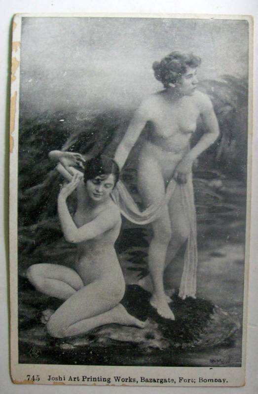 Vintage+Postcard+2+Nude+Women+Printed+in+India+in+1910s