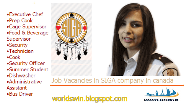 jobs near me in canada at SIGA casino company apply now