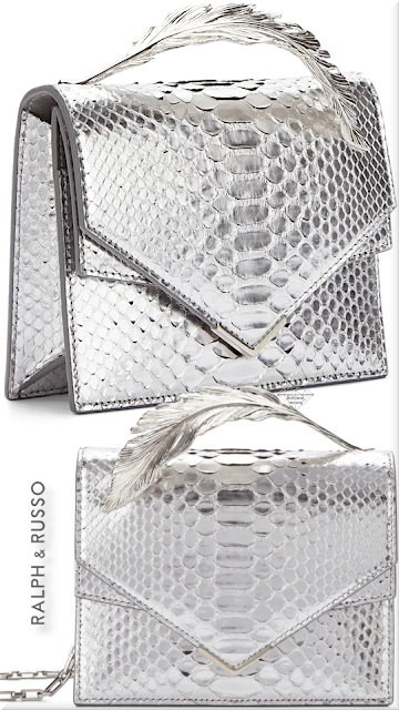 ♦Ralph & Russo metallic silver python Alina clutch bag #ralphandrusso #bags #silver #brilliantluxury
