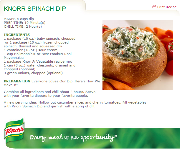 Classic Spinach Dip