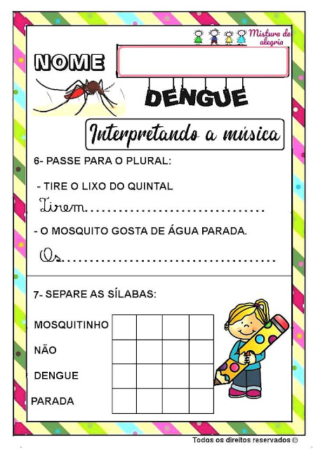 Atividades com música na educação infantil,dengue