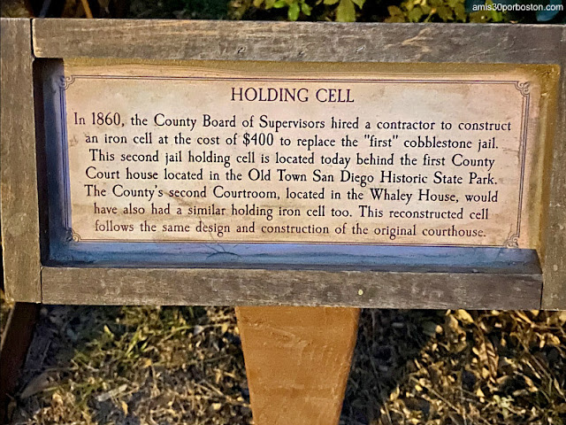 Celda en la Casa Whaley de San Diego, California
