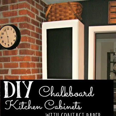 DIY Chalkboard Kitchen Cabinets with Contact Paper