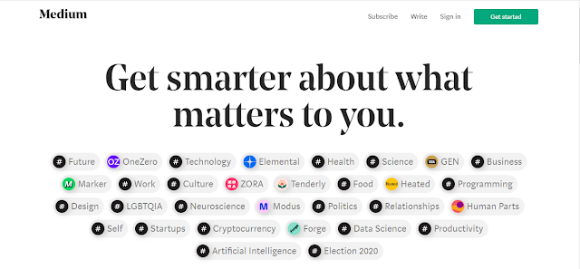 Medium.com landing page