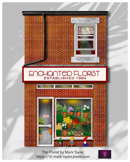 flower shop art print shop frontage by Mark Taylor