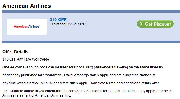 Travel Coupons Online: American Airlines 2012 Promo Codes